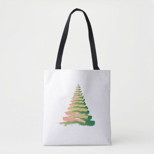 Minimalist Brushstroke Christmas Tree Tote Bag (Voorkant)
