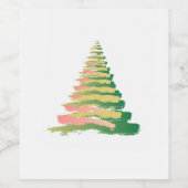 Minimalist Brushstroke Christmas Tree Wijn Etiket (Enkel label)
