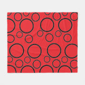 Minimalist Bubbles: Geometric Circle Pattern Fleece Deken (Voorkant (Horizontaal))