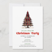 Minimalist Buffalo Christmas Tree Editable Invites Kaart (Voorkant)