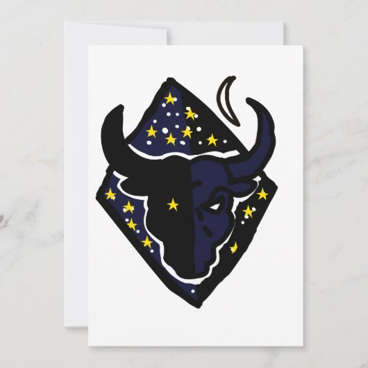 Minimalist Bull Icon Feestdagenkaart (Voorkant)