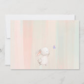 Minimalist Bunny and Butterflies Baby shower Foto Bedankkaart (Achterkant)