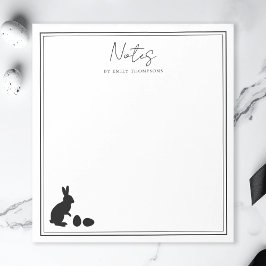 Minimalist Bunny And Eggs In Black Modern Easter Notitieblok