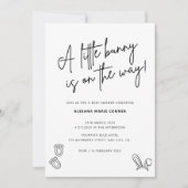 Minimalist Bunny Baby shower Invitation Rabbit Kaart (Voorkant)