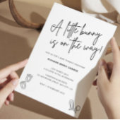 Minimalist Bunny Baby shower Invitation Rabbit Kaart