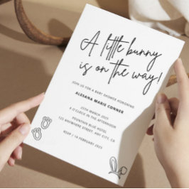 Minimalist Bunny Baby shower Invitation Rabbit Kaart