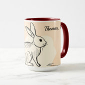 Minimalist Bunny Personalized Coffee Mok (Voorkant rechts)