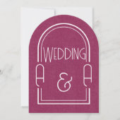 Minimalist Burgundy and White Arch Wedding Kaart (Voorkant)