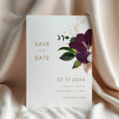 Minimalist Burgundy & Gold SAVE THE DATE Kaart