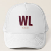 Minimalist Burgundy Pink Personalized Monogram Trucker Pet (Voorkant)