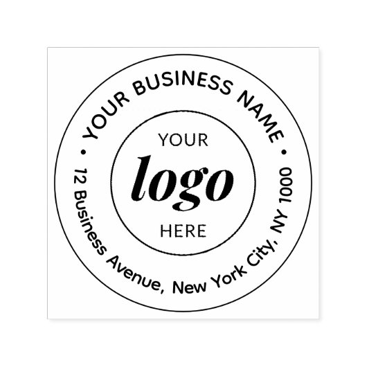 Minimalist Business Address Logo Company Zelfinktende Stempel (Design)