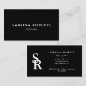 Minimalist Business Card Elegant Black and White  Visitekaartje (Voorkant / Achterkant)