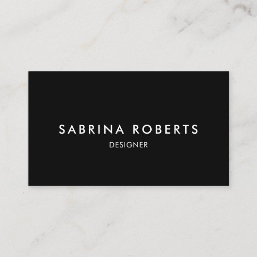 Minimalist Business Card Elegant Black and White  Visitekaartje (Voorkant)