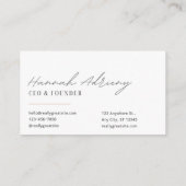 Minimalist business card for your business white visitekaartje (Achterkant)