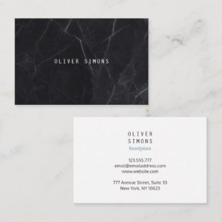 Minimalist Business Card with black marble texture Visitekaartje