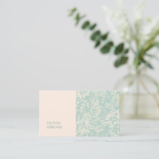 Minimalist Business Cards in boho floral style. Visitekaartje (Staand voorkant)
