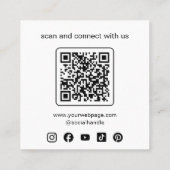 Minimalist Business Logo QR Code Social Media Vierkante Visitekaartje (Achterkant)