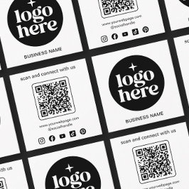 Minimalist Business Logo QR Code Social Media Vierkante Visitekaartje