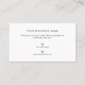 Minimalist Business Thank You Packaging Insert Visitekaartje (Achterkant)