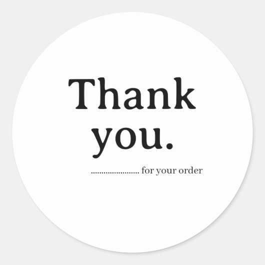 Minimalist Business Thank You Sticker (Voorkant)