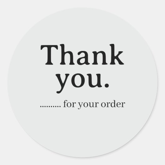Minimalist Business Thank You Sticker (Voorkant)