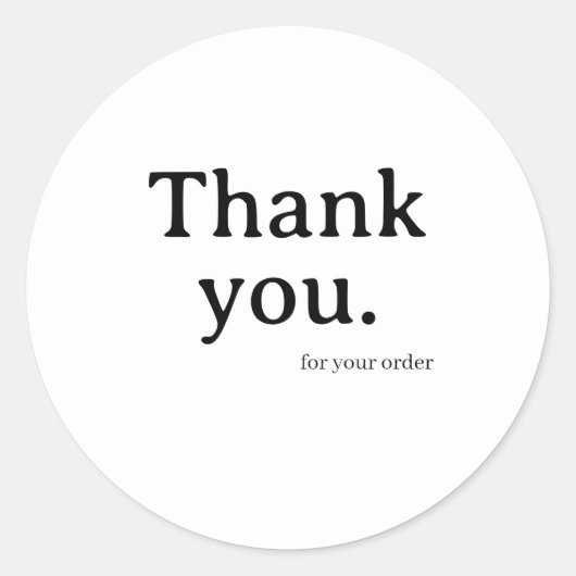 Minimalist Business Thank You Sticker (Voorkant)