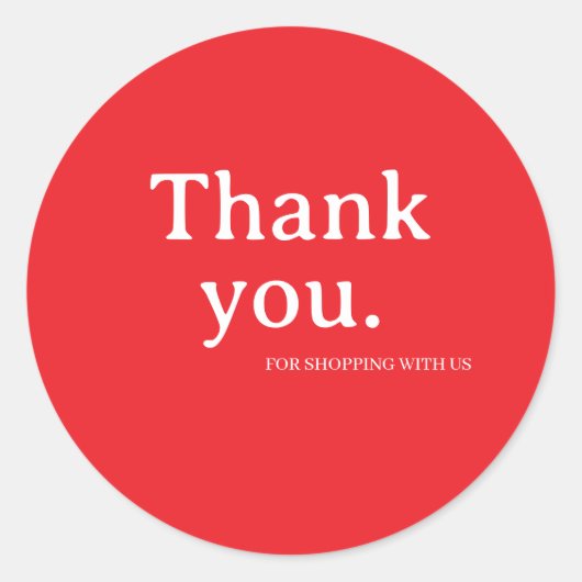 Minimalist Business Thank You Sticker (Voorkant)