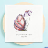 Minimalist Butterfly Flower Baby Shower Servet