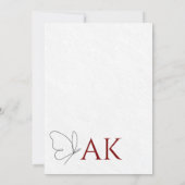 Minimalist Butterfly One Line Art Islamic Wedding Kaart (Achterkant)