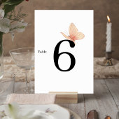 Minimalist Butterfly Wedding Table Number Card Kaart