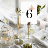 Minimalist Butterfly Wedding Table Number Card Kaart