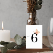 Minimalist Butterfly Wedding Table Number Card Kaart