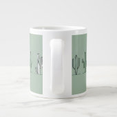 Minimalist Cactus Line Art Mug Grote Koffiekop (Achterkant)