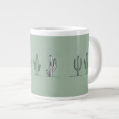 Minimalist Cactus Line Art Mug Grote Koffiekop (Voorkant rechts)