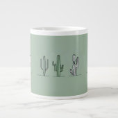 Minimalist Cactus Line Art Mug Grote Koffiekop (Voorkant)