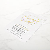 MINIMALIST Calligrafiekeriek 21ste verjaardagsgoud Folie Uitnodiging (Gedraaid)