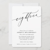 MINIMALIST Calligrafieketel 18e verjaardag Kaart (Voorkant)