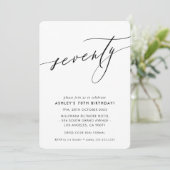 MINIMALIST Calligrafieketel, 70ste verjaardag Kaart (Staand voorkant)