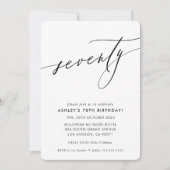 MINIMALIST Calligrafieketel, 70ste verjaardag Kaart (Voorkant)