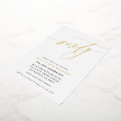 MINIMALIST Calligrafietechiek 60ste verjaardagsgou Folie Uitnodiging (Gedraaid)