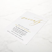 MINIMALIST Calligrafietechiek 70e verjaardagsgoud Folie Uitnodiging (Gedraaid)