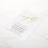 MINIMALIST Calligrafietechiek 80ste verjaardagsgou Folie Uitnodiging (Gedraaid)