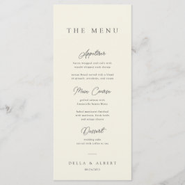 Minimalist Calligraphic Ivory Wedding Menu