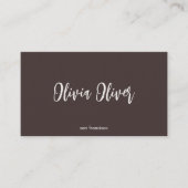 Minimalist Calligraphy Brown Cream Modern QR Code Visitekaartje (Voorkant)