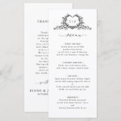 Minimalist Calligraphy Crest Double-Sided Wedding Menu (Voorkant / Achterkant)