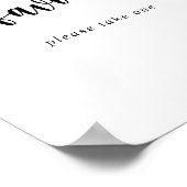 Minimalist Calligraphy Favors Sign Poster (Hoek)