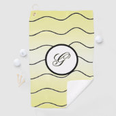 Minimalist Calligraphy Initial Subdued Yellow Golfhanddoek (Insitu)
