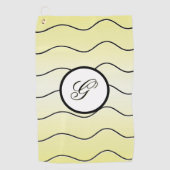 Minimalist Calligraphy Initial Subdued Yellow Golfhanddoek (Voorkant)