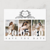 Minimalist Calligraphy monogram Save the Date Briefkaart (Voorkant)