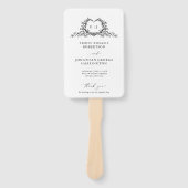 Minimalist Calligraphy monogram Wedding Program Handwaaier (Voorkant)